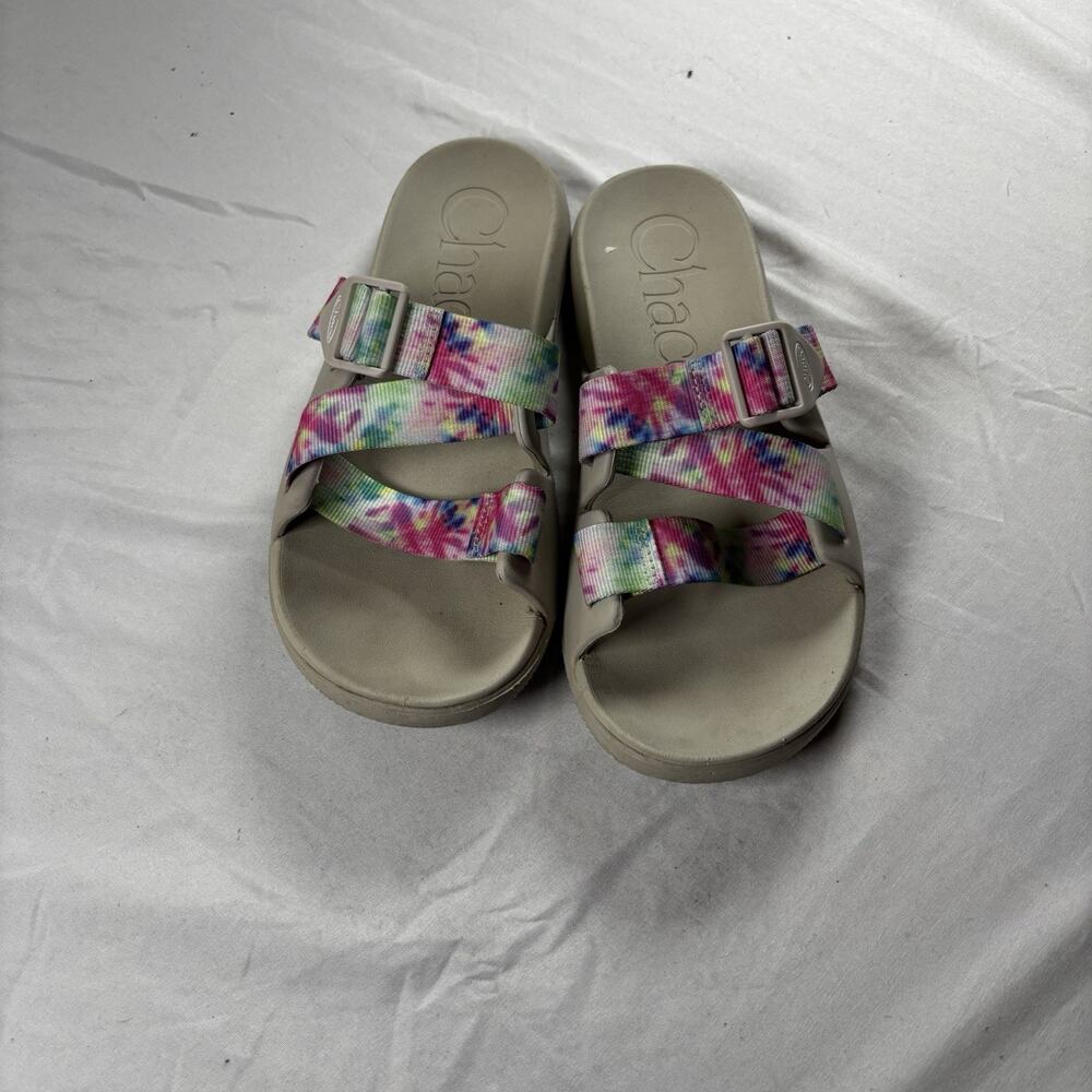 Chaco‎ Women's Chillos Slide-on Sandal, Light Tie Dye & Gray, Size 8